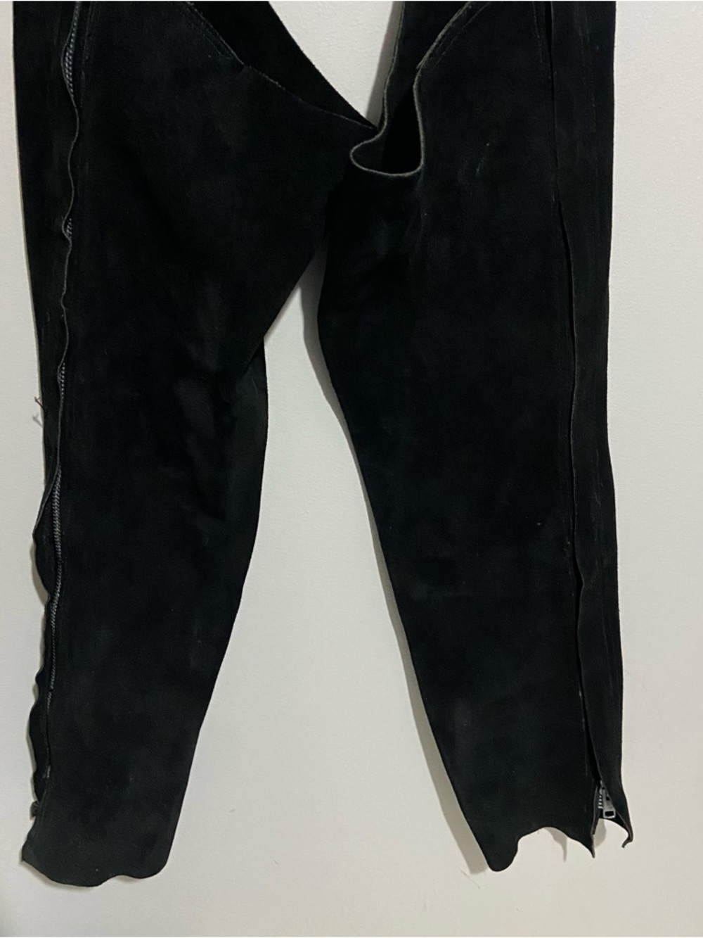Whitman Chaps Medium Schooling Buckle Back Show Suede Leather Black Riding USA - Picture 6 of 16